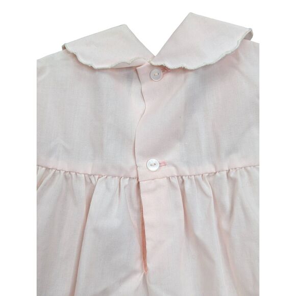 VTG HEIRLOOM Little Angel Baby Girl Hand Smocked FLORAL Dress COTTAGE CORE Pink - Picture 4 of 9